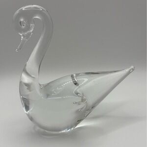 Robinsons Figurine 4.5 inches Clear Swan Handmade Lead Crystal Scandinavian